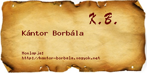 Kántor Borbála névjegykártya
