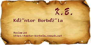 Kántor Borbála névjegykártya